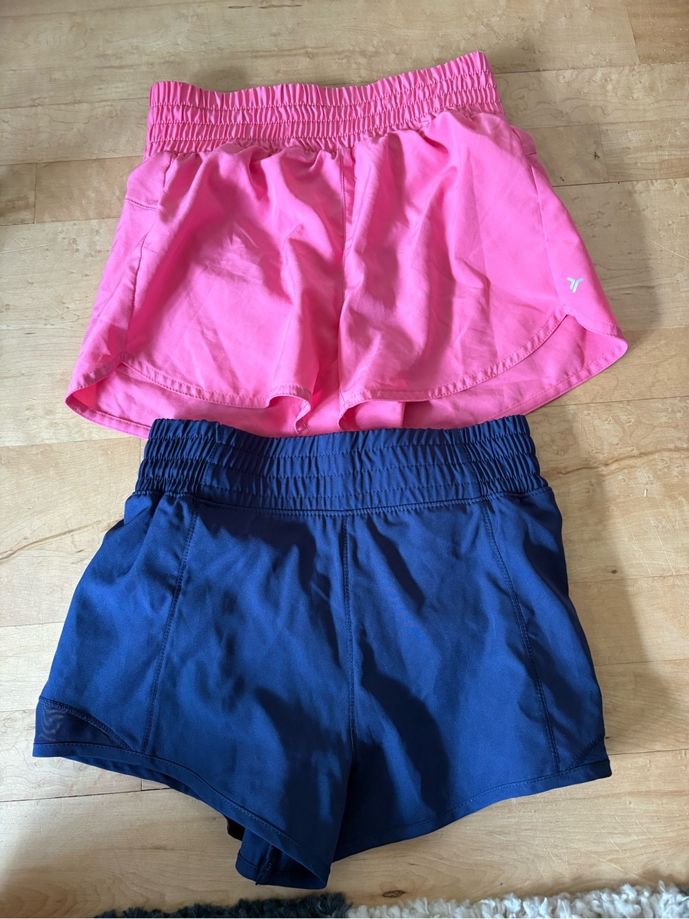 Girls Active Shorts, Set of 2— Hot Pink & Navy